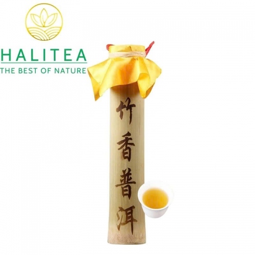 Trà Phổ Nhĩ Sống Ống Tre 2017 Mộc Chỉ Cổ Thụ Mãnh Hải - Ống 500g