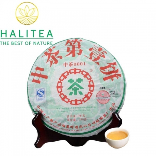 Trà Phổ Nhĩ Sống Trung Trà Đệ Nhất Bính 0001 Lục Ấn 2007 – Bánh 380g