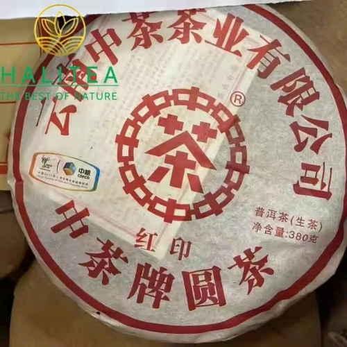 Trà Phổ Nhĩ Sống Trung Trà  (Zhongcha) Hồng Ấn 2010 Cổ Phong Vân Nam – Bánh 380g