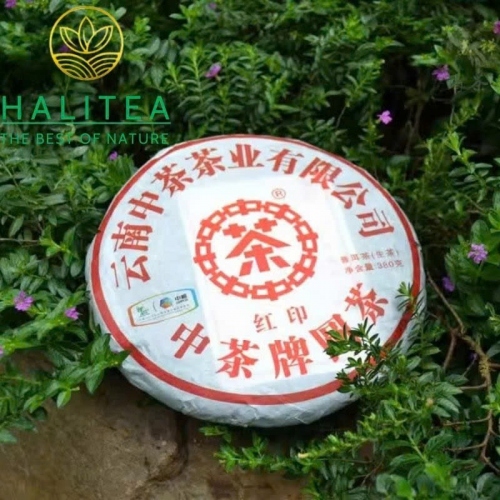 Trà Phổ Nhĩ Sống Trung Trà  (Zhongcha) Hồng Ấn 2010 Cổ Phong Vân Nam – Bánh 380g