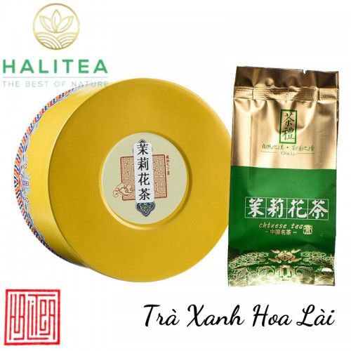 Trà Xanh Hoa Lài Hộp Thiếc 50g/ hộp/ 10 gói