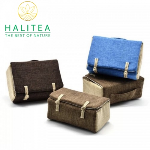 Túi Đựng Bộ Ấm Trà Du Lịch Xách Tay Vải Cotton Sang Trọng
